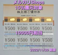 15％還元対象/匿名配送】サガミグループ株主優待券 15000円分 - RR