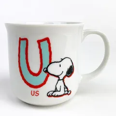 スヌーピー イニシャルマグカップ コップ(U)キッチンSNOOPY