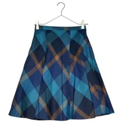 BLUE LABEL CRESTBRIDGE(ブルーレーベルクレストブリッジ) チェック フレア スカート 55S30-804-26 36(S程度) ブルー×ネイビー