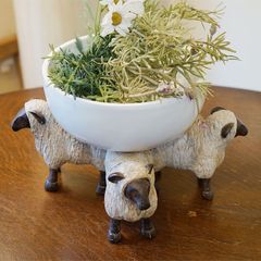 置物 ４匹のヒツジ ボウル プランター 花瓶 フルーツボウル 置物 おしゃれ ボックス オブジェ 輸入雑貨 インテリア 置物  インポート インテリア雑貨