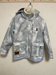 GERRY cosby スキーウェア ジャケット キッズ 140サイズ フード着脱式 雪柄 グレー