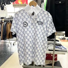 日本限定‼️gotcha golf  ガッチャ　ゴルフ⚫︎半袖　ドライ　鹿の子　刺繍　総柄　ホワイト