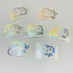 K-POP グッズ BTS 防弾少年団 ホログラム ステッカー 雲と月 #クラウド #メール便可 #オリジナル #アミボム #ペンライト #キラキラ #シール #ネーム