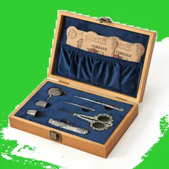 【人気商品】D&D 刺繍はさみセット 木製ヨーロッパのアンティークヴィンテージ縫製キット 手芸用 ハサミ 糸きりハサミ アンティーク風 縫製はさみ 裁縫 DIYツール 縫製キット