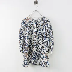 美品 スリーワン フィリップリム 3.1 Phillip Lim プリントギャザースリーブシルクブラウス 0/オフホワイト プルオーバー【2400013831628】のサムネイル