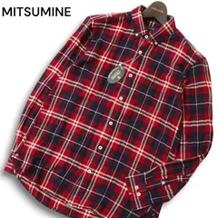 【新品 未使用】 MITSUMINE ミツミネ 秋冬 長袖 チェック ボタンダウン ネル シャツ Sz.M メンズ