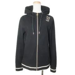 エンポリオアルマーニ EMPORIO ARMANI EA7 2023 パーカー ジップアップ 長袖 ロゴ プリント ライン M 170/92Y ブラック ゴールドカラー /Xのサムネイル