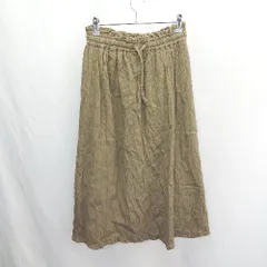 ◇ Θ Samansa Mos2 サマンサ モスモス ウエストゴム ロング丈 フレア スカート サイズF カーキ レディース E  【1502180005398】
