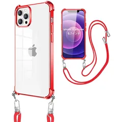 weiaoluo iPhone 12 pro max ケース クリア ショルダー カバー 耐衝撃 薄型 TPU 軽量 肩がけ 首掛け 紐付きバンパー カバー ストラップ付き ストラップホール付き アイフォン12 pro max ケース ショルダー 韓国 透 0