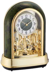 【新着商品】パルドリームR427 CITIZEN 緑 メロディ 12曲 4RN427-005 装飾ガラス アナログ 電波時計 置き時計 シチズン リズム(RHYTHM)