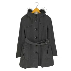 バーバリーブルーレーベル BURBERRY BLUE LABEL 裏地ノバチェック ラクーンファー フーデットコート レディース  38