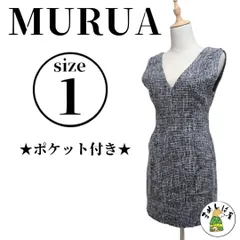MURUA ムルーア【F】ジャンスカ ツイード Vネック ミニワンピース お洒落