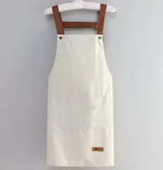 エプロン 防水 耐油性 キッチンワーク 便利 収納 作業着 夏用 薄手  料理エプロン キッチンエプ  白白P_3