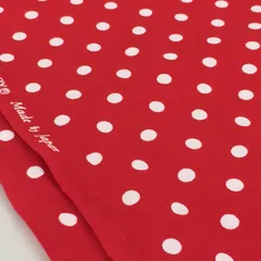 約110×39cm ・約110×43cm　2枚セット　水玉 ドット ブロード生地 約7mm セブンベリー SEVENBERRY 560-887-7-10 レッド 生地 布地 布 ハンドメイド