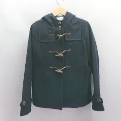 ◇ ⊇ earth music&ecology オーソドックス ショート丈 長袖 ダッフルコート サイズL ネイビー レディース E  【1504240016009】のサムネイル
