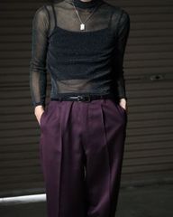 power net lamé high-neck sheer top black 80s 90s パワーネット メッシュ ラメ ハイネック シアー 透け感 トップス 黒 ブラック