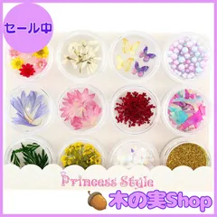 【大安売り】Princess-style レジンパーツ ドライフラワー ユーフォルビア入り ネイル レジン 押し花 材料 12種類セット