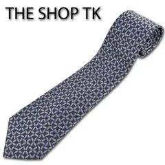 タケオキクチ THE SHOP TK 幾何学柄 シルク１００％ ネクタイ グレー系 ギフト プレゼント 就活 無料ラッピング可能