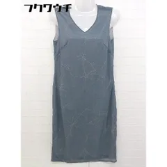 ◇ INTERPLANET インタープラネット Vネック ノースリーブ 膝下丈 ワンピース サイズ2 グリーングレー レディース  【中古】 【1106240013776】のサムネイル