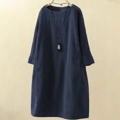ワンピース レディース 長袖 チュニック Aライン 着痩せ 体型カバー 長袖 ひざ丈 コーデュロイ 春 秋 通勤 OL 30代 40代 きれいめ 無地 膝丈 ゆったり 大きいサイズ xzjhqul#