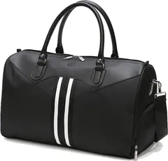 TcIFE ボストンバッグ レディース メンズ 大容量 修学 旅行トラベルバッグ シューズ収納バッグ(ホワイトストライプ,  Large)