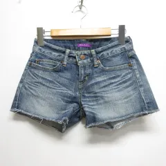 ブラック バイ マウジー BLACK by moussy カットオフ ショート デニム パンツ XS インディゴ ジッパーフライ 日本製