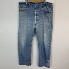 Levi's リーバイス デニムパンツ USA製 ダメージ ライトブルー W42 L31 メンズ 古着 ヴィンテージ アメカジ