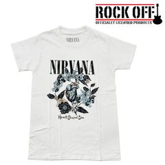 ロックオフ Tシャツ 半袖 ニルヴァーナ 白 ROCK OFF NIRVANA HEART SHAPE BOX ホワイト プリントTシャツ
