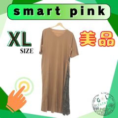 【美品】smart pink スマートピンク ワンピース 薄手 切り替え おしゃれ 半袖 ロング丈 レディース 大きいサイズ