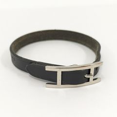 HERMES アピ ブレスレット レザー ブラック □E刻印