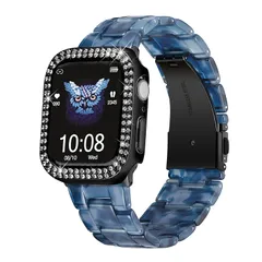 【新品】 コンパチブルapple watch バンド 40mm 41mm 44mm 45mm 樹脂バンド ダイヤモンド 付き保護ケース コンパチブル Apple Watch交換ベルト 軽量 防水 おしゃれなデザイン ラインストーン付き コンパチブルiwat 0