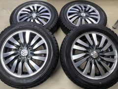 中古セット！スズキ ソリオ純正スタッドレスタイヤホイール4本セット！165/65R14 ダンロップWM01 国産スタッドレス付き！