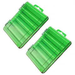 Tochi Wish 両面 ルアーケース リバーシブル 収納 ボックス 洗える 大容量 釣具 タックル ボックス 2個 セット L グリーン [グリーン] [L]