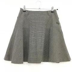 【超美品】パーリーゲイツ フレアスカート ベージュ×黒 グレンチェック 裏地付 レディース 1(M) ゴルフウェア PEARLY GATES