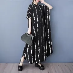 【新品】モード系大きいサイズレディースゆったりシャツロングワンピース民族風春夏