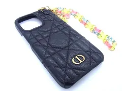 ■極美品■ ChristianDior クリスチャンディオール レザー iPhone 13PRO 対応 アイフォンケース スマホケース ブラック系 FA4172 のサムネイル