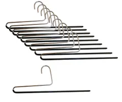 【在庫セール】マワ すべり落ちない ハンガー ズボン ロングスカート ストール用 シングル MA2121 単品 10本組 ブラック