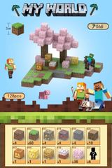 マインクラフト レゴ 互換　マグネットキューブ 桜の木 128pcs ブロック ミニフィグ マイクラ風 マインクラフト風 diy world 山の洞窟 LEGO ミニフィギュア ブロック 　磁石