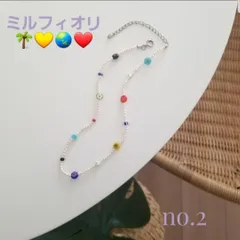 No.2 ミルフィオリ×パール×カラフルビーズ《ネックレス/チョーカー》