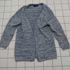 ◇ ⊇  SHIPS カーディガン ブルー系×ライトグレー系 Mサイズ相当 レディース E  【1508250039614】