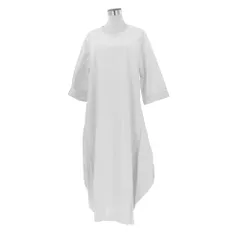 ☆ ホワイト ☆ XLサイズ ☆ ワンピース 春秋 ggblouse05 ワンピース リネン 大きいサイズ リネンワンピース ロングワンピース ワンピ 綿麻 麻 七分袖 長袖 マキシ マキシ丈 ロング Aライン ゆったり 無地 シンプル きれいめ 体型カバー