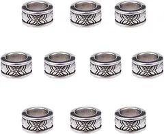 PH PandaHall 約100個 合金 スペーサービーズ 8mm 穴5mm コラム型 メタルビーズ チャーム ジュエリー製作 アクセサリーパーツ DIY用 クラフト 手作り素材 アンティークシルバー( アンティークシルバー 約100個#2)