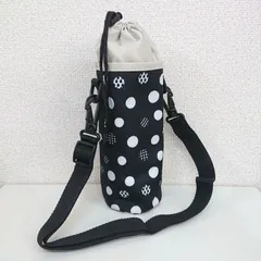保冷保温 ボトルケース ペットボトル バッグ 水筒 ウォーターボトル カバー 軽量 水玉 白黒 モノトーン ドットブラック bottle_BK