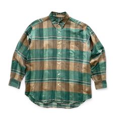 I am dork アイアムドーク big BD shirt LONG SLEEVE SHIRTリネン混チェック柄シャツ