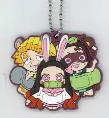 【中古】雑貨 竈門炭治郎＆竈門禰豆子＆我妻善逸 「鬼滅の刃 キャラばんちょうこう ラバーマスコット 漆ノ型」