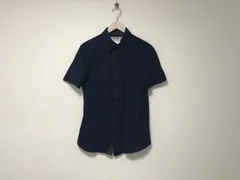 本物キャサリンハムネットロンドンKATHARINEHAMNETT LONDONコットンレーヨン半袖シャツメンズサーフアメカジミリタリーストリートスケーターワークビジネススーツモードゴルフドレス紺ネイビーL日本製のサムネイル