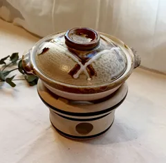 ★他の商品と合わせて購入でお買得になります!コメント下さい★一人鍋/土鍋/コンロ　セット　5号　展示品　アウトレット