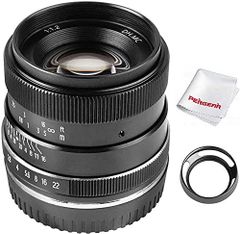 【中古】PERGEAR 35mm F1.2 大口径 単焦点レンズ 手動焦点固定レンズ SONY NEX/FS5/A6000/A6100/A6300/A6400 APS-Cミラーレスカメラに対応 レンズフード同梱 (Son