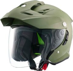 未使用 マルシン バイクヘルメット スポーツ ジェット TE-1 マットカーキ Lサイズ 59-60cm 軽量 衝撃吸収 通気性 MSJ1 1001625 安全設計 バイク用ヘルメット 通勤用