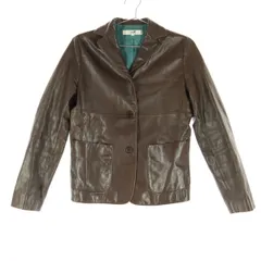 23ku 23区 長袖 レザージャケット 40 ブラウン オンワード ONWARD レディース 古着